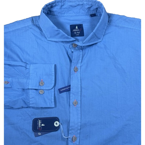Johnnie-O Top Shelf Albin Men's‎ Large Long Sleeve Button Up Shirt – Laguna Blue